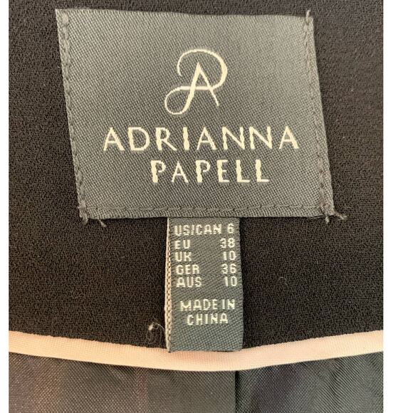 Adrianna Papell long sleeves ruched wrists one button black blazer size 6 - Picture 3 of 9